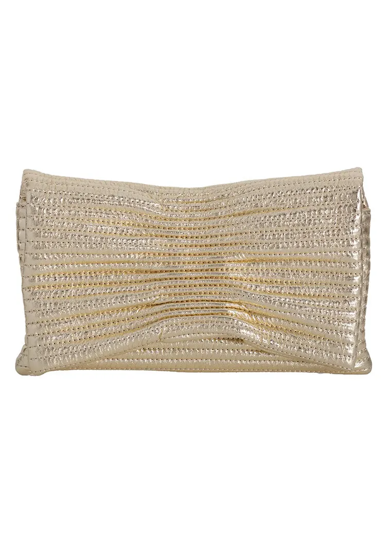 Gold Quilted Envelope Clutch sold by Cabana Life