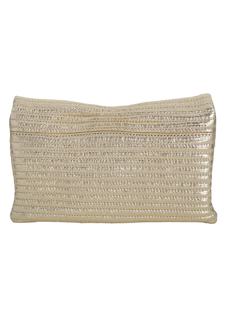 Gold Quilted Envelope Clutch sold by Cabana Life product image thumbnail 2