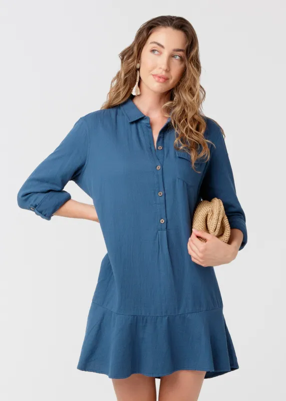 Harbor Gauze Button Front Shirt Dress sold by Cabana Life