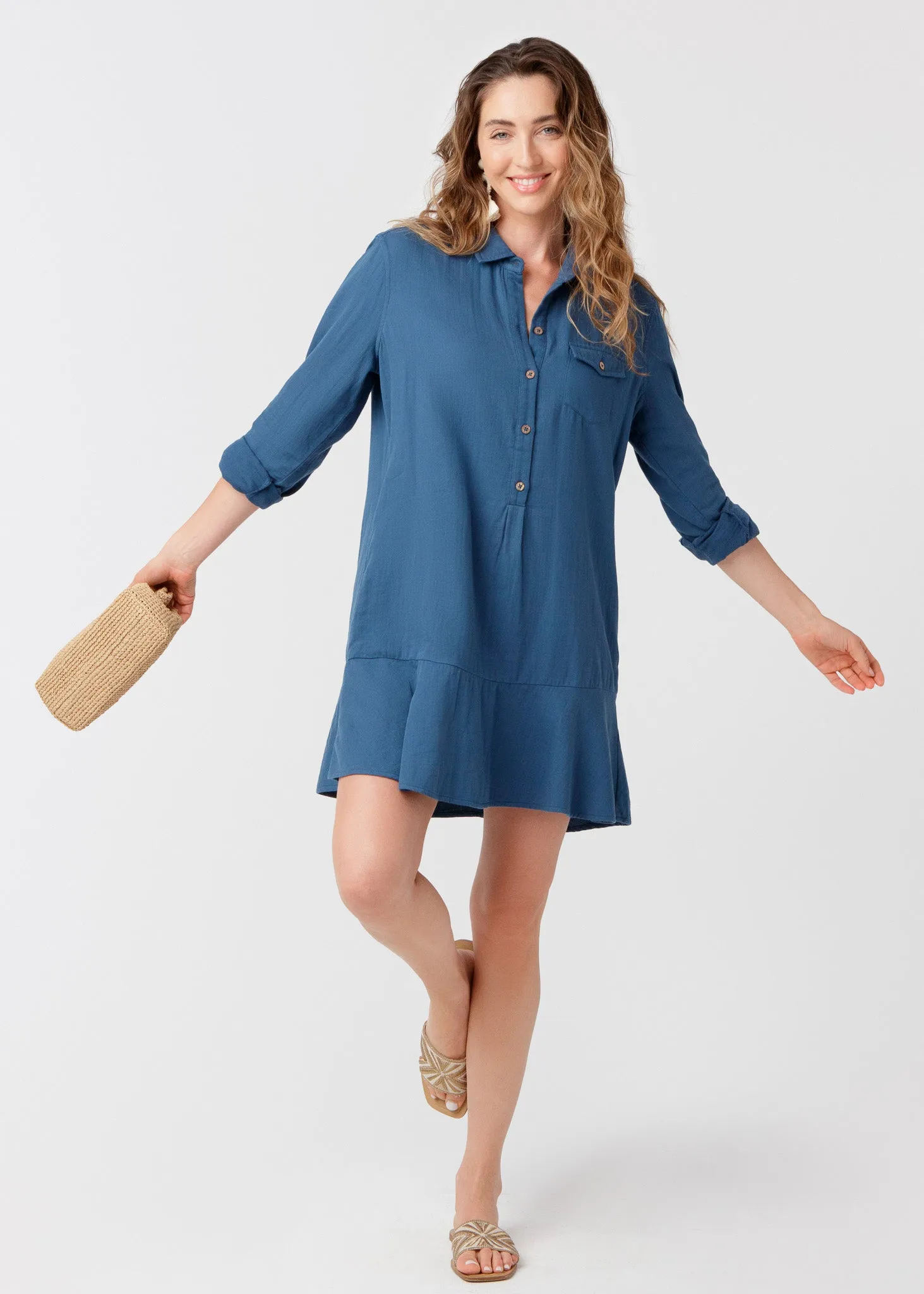 Harbor Gauze Button Front Shirt Dress sold by Cabana Life product image thumbnail 3