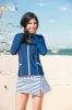 Navy Zip Up Rashguard sold by Cabana Life