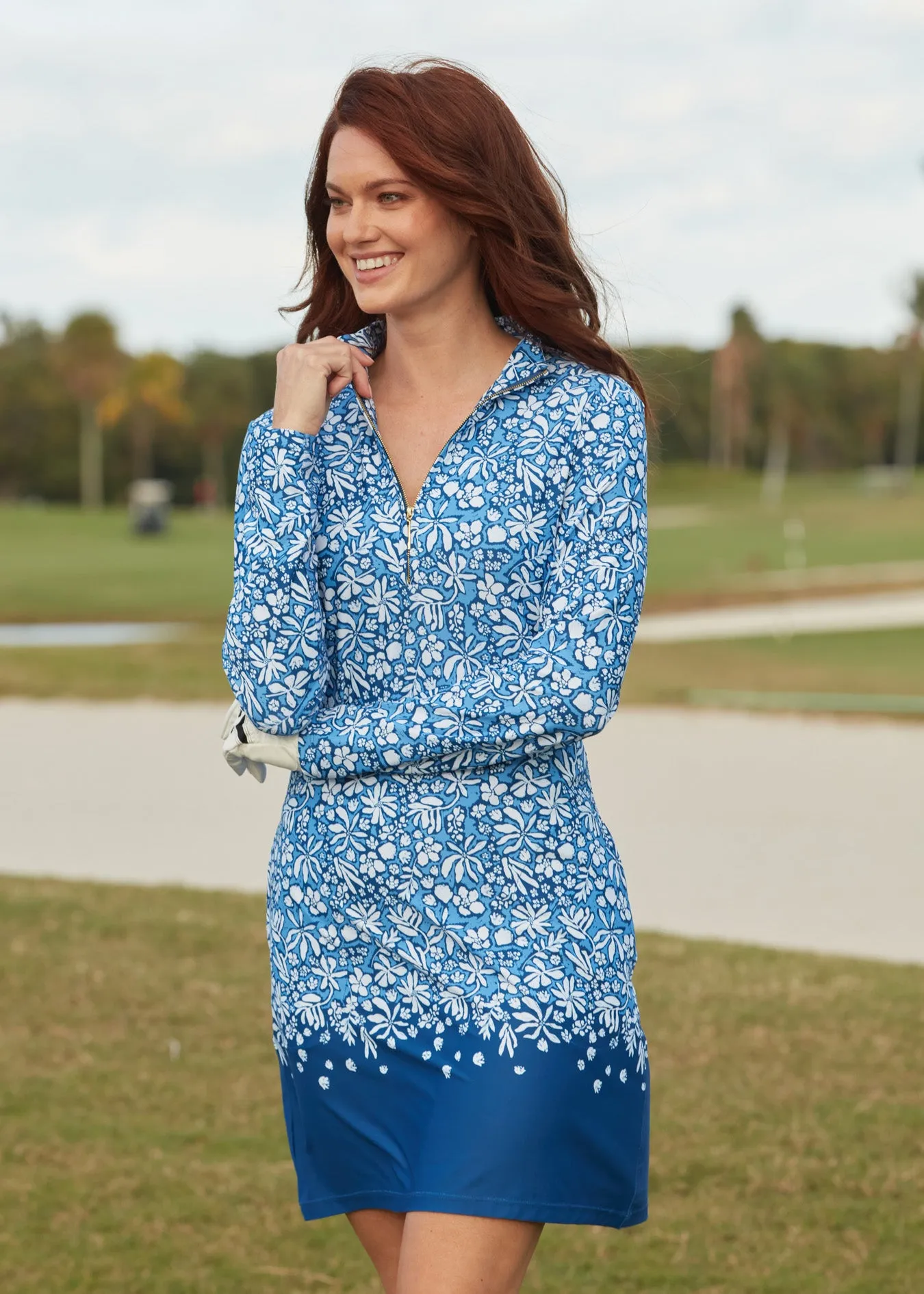 Seaside Floral 1/4 Zip Sport Dress sold by Cabana Life product image thumbnail 3