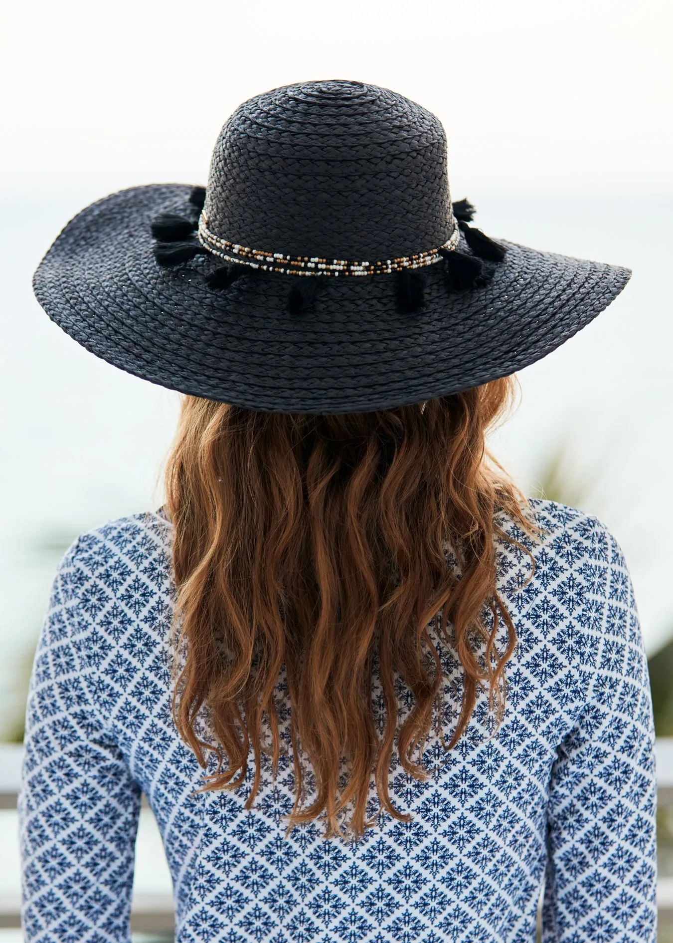 Black Wide Brim Sun Hat sold by Cabana Life product image thumbnail 3