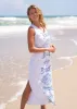 White Side Slit Maxi Dress sold by Cabana Life