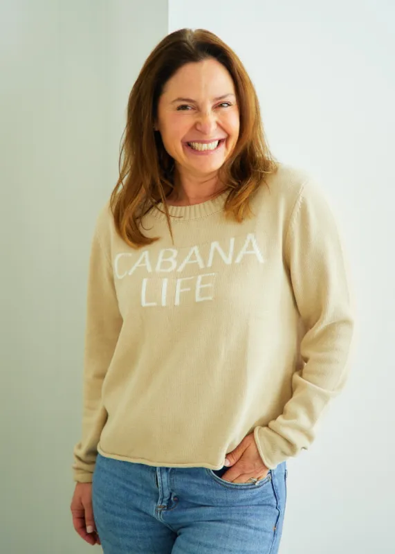 Oat Cabana Life Crewneck Sweater made by Cabana Life