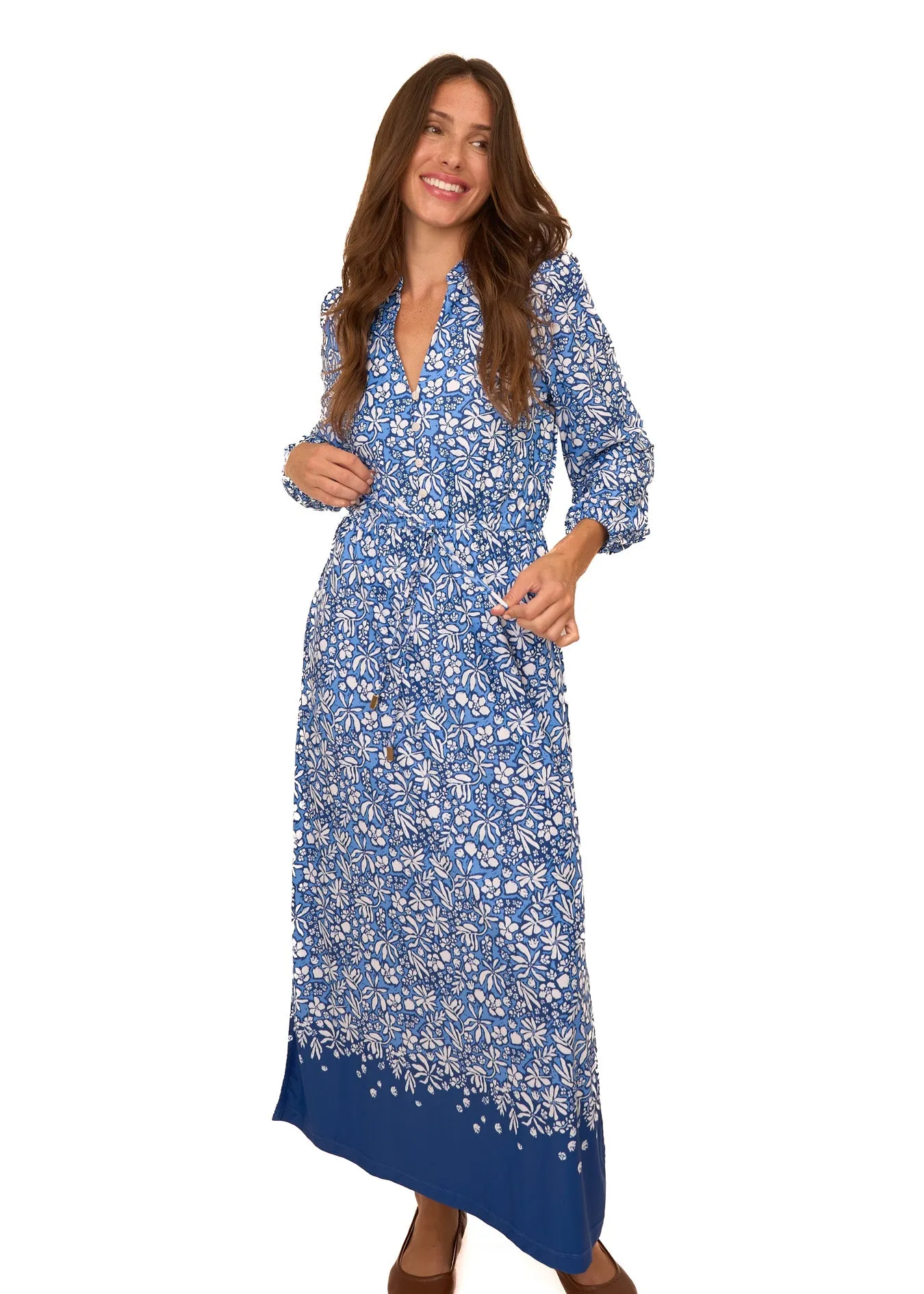 Seaside Floral Button Down Maxi Dress sold by Cabana Life product image thumbnail 5