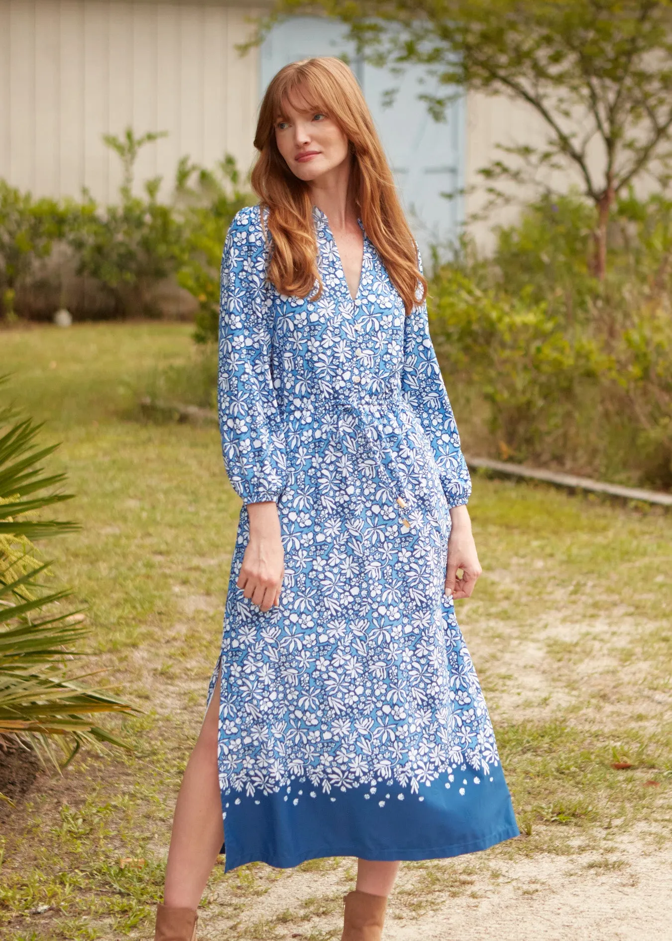 Seaside Floral Button Down Maxi Dress sold by Cabana Life product image thumbnail 2