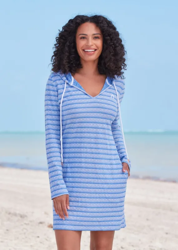 Blue Hoodie Dress sold by Cabana Life