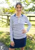 Navy Stripe 1/4 Zip Sport Top sold by Cabana Life
