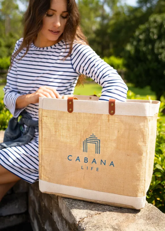 Navy Cabana Life Logo Jute Bag sold by Cabana Life
