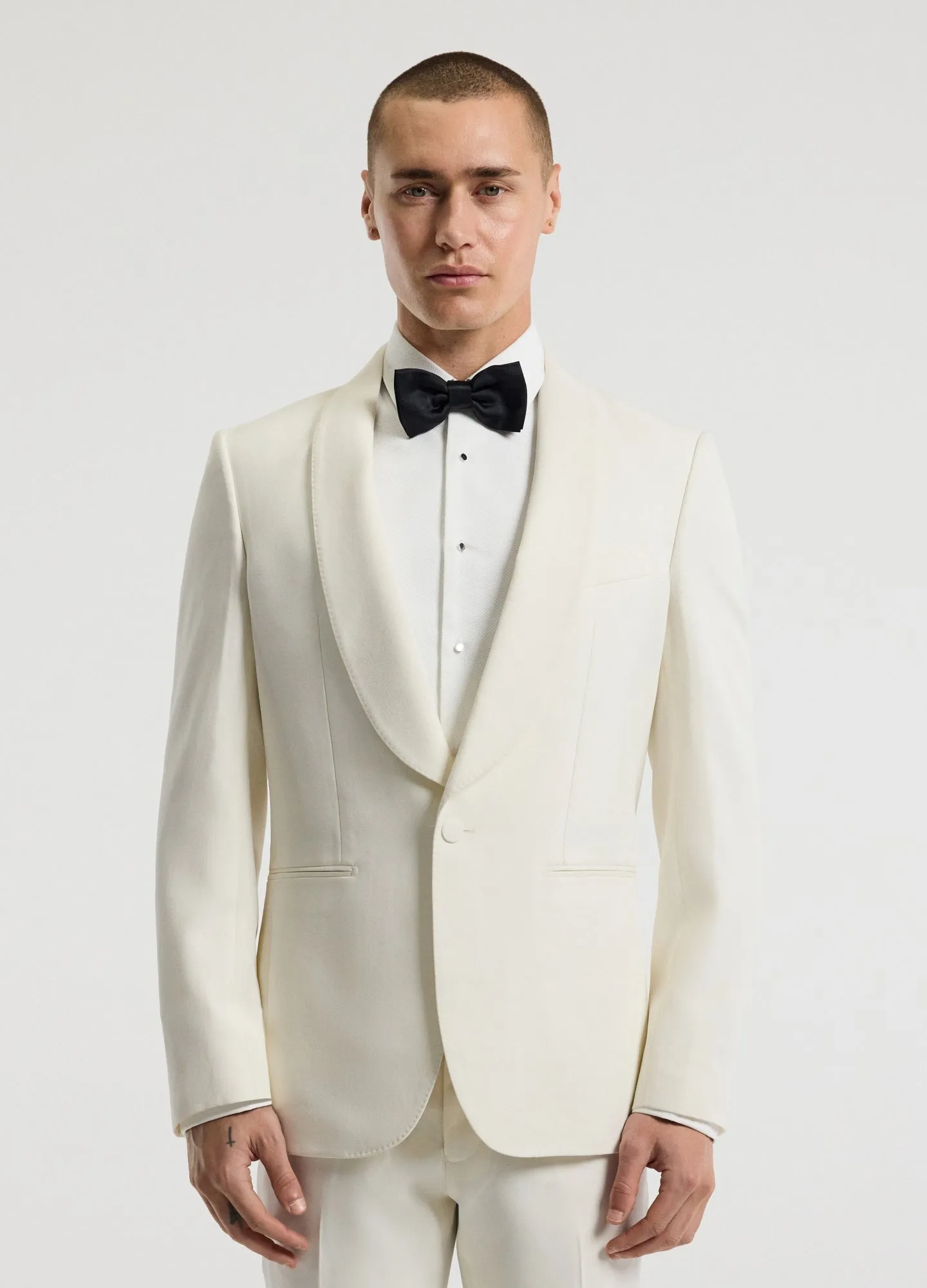 Shawl Collar Tuxedo Jacket Ivory sold by Calibre product image thumbnail 3