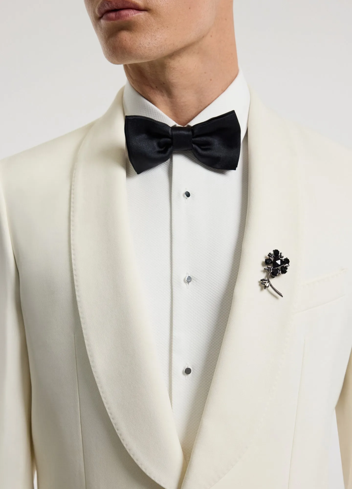 Shawl Collar Tuxedo Jacket Ivory sold by Calibre product image thumbnail 4