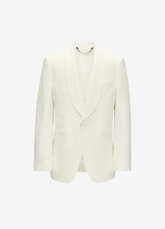 Shawl Collar Tuxedo Jacket Ivory sold by Calibre