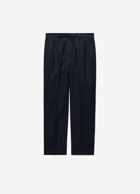 Linen Blend Loose Fit Pants Navy sold by Calibre