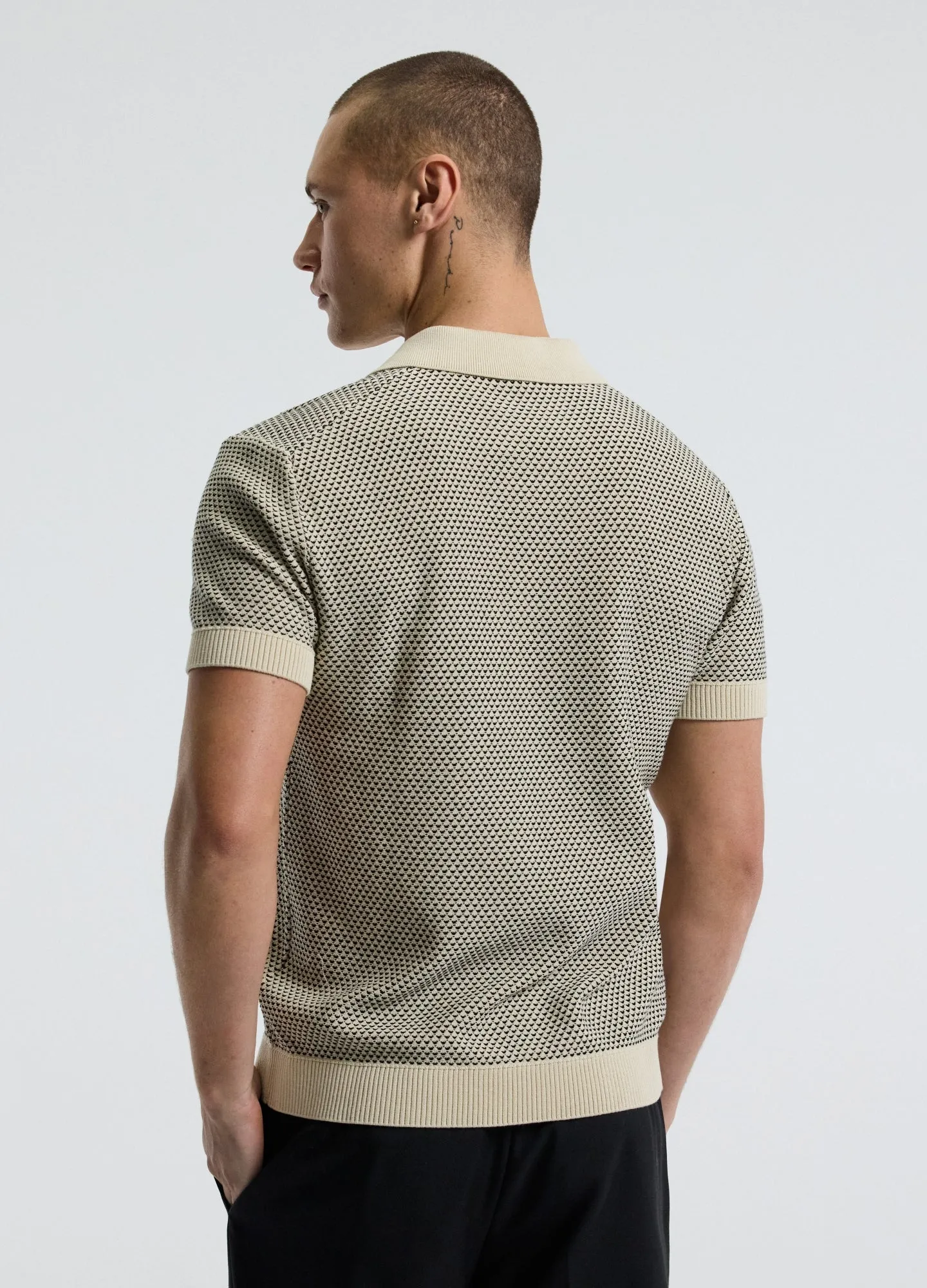 Textured Knit Polo Natural sold by Calibre product image thumbnail 5