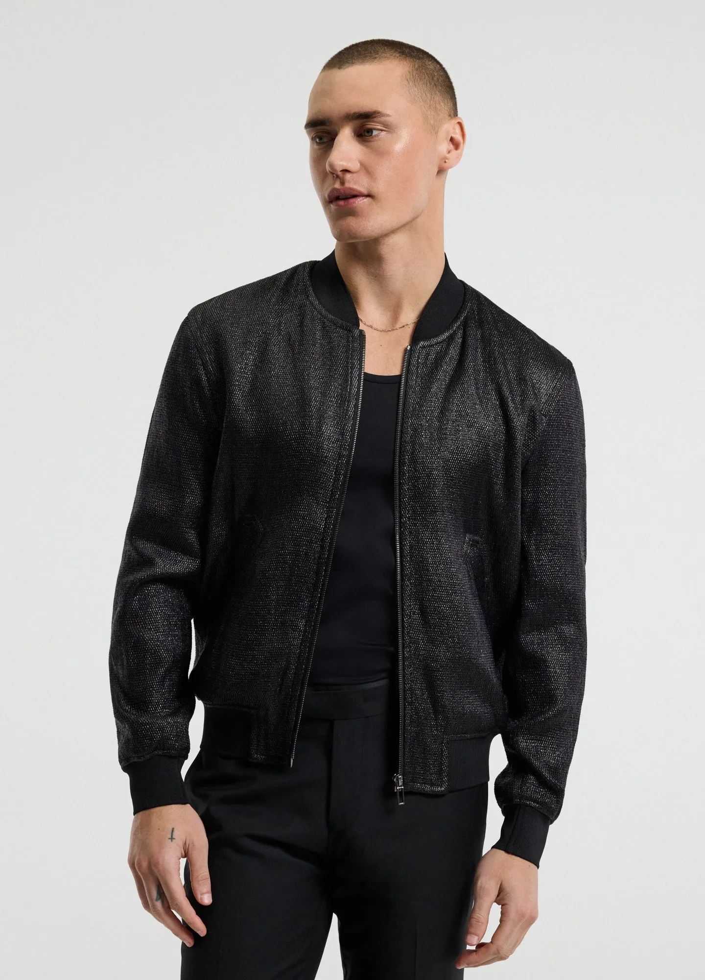 Raffia Bomber Jacket Black sold by Calibre product image thumbnail 3