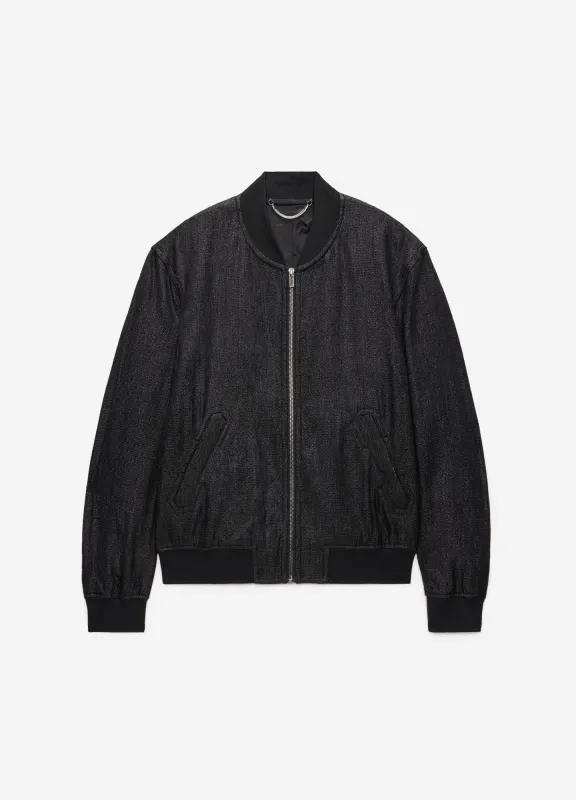Raffia Bomber Jacket Black sold by Calibre