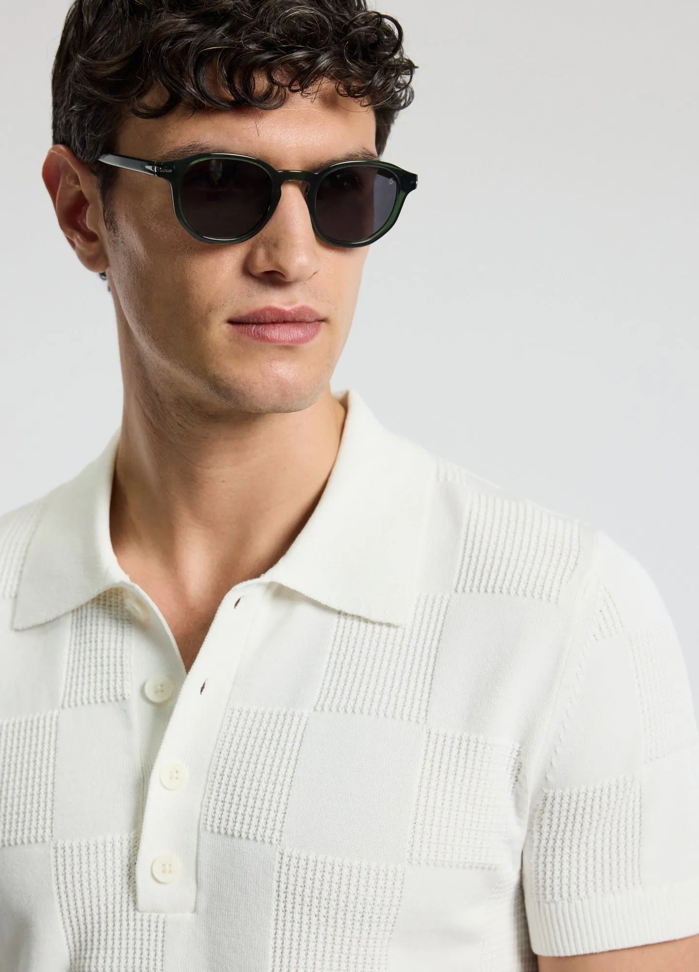 Grid Stitch Polo White sold by Calibre product image thumbnail 4