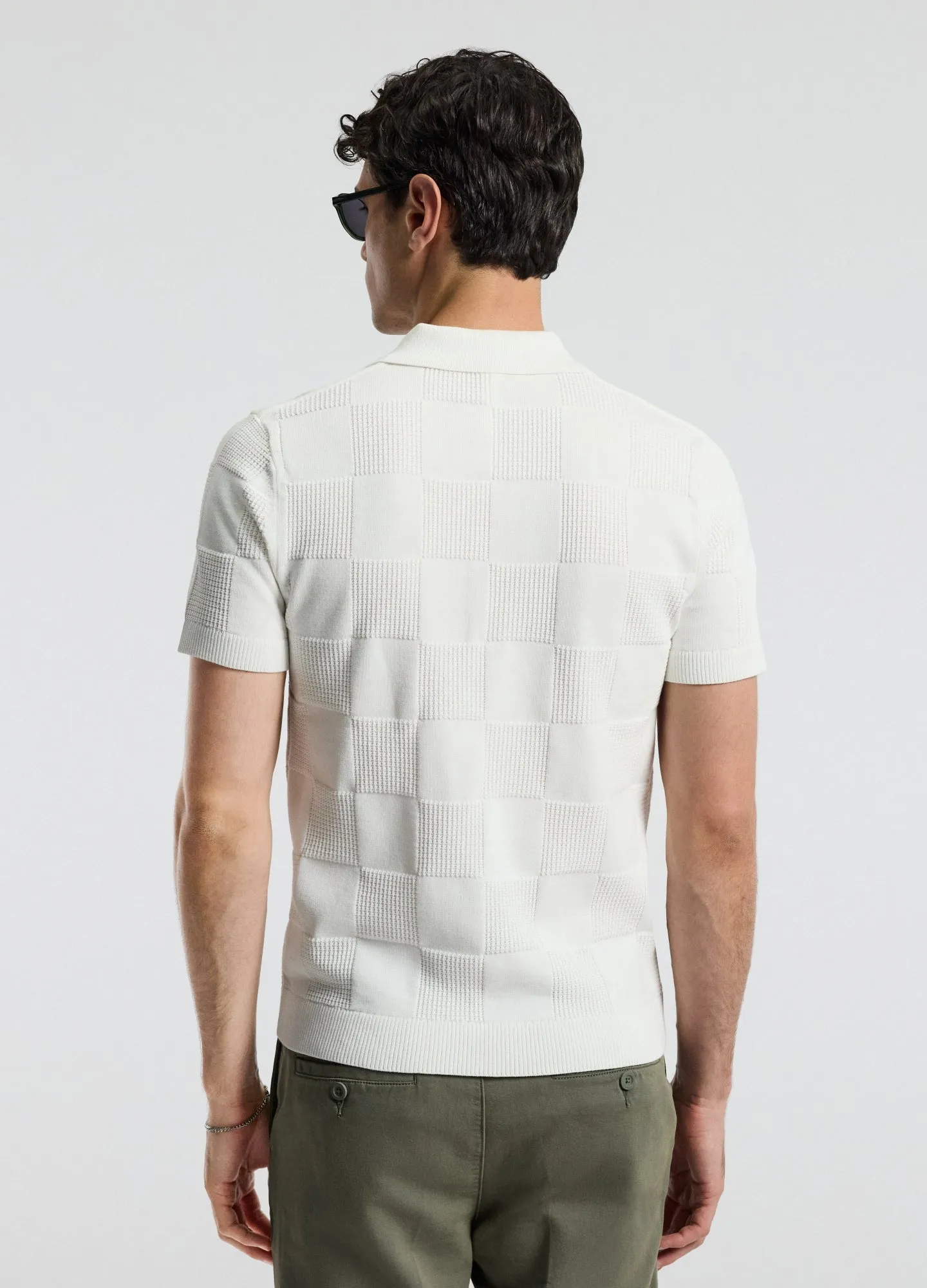 Grid Stitch Polo White sold by Calibre product image thumbnail 5
