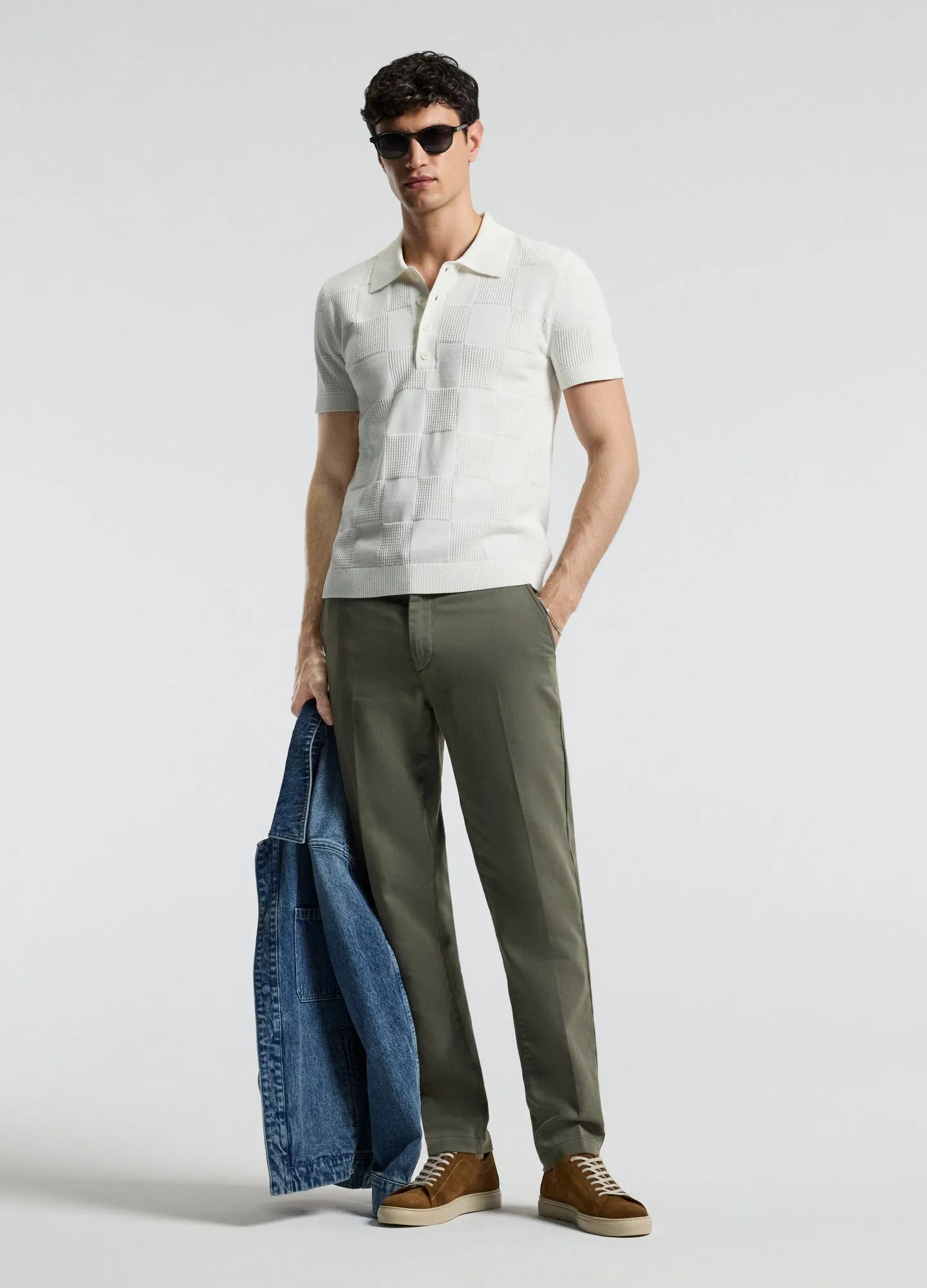 Grid Stitch Polo White sold by Calibre product image thumbnail 2