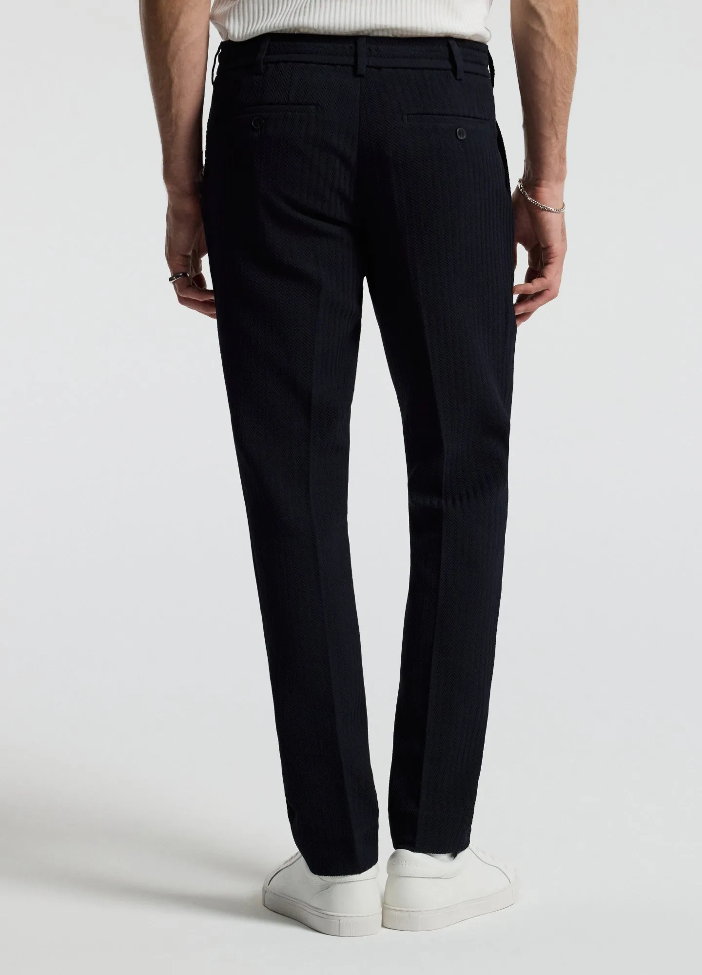 Herringbone Jacquard Pants Navy sold by Calibre product image thumbnail 5
