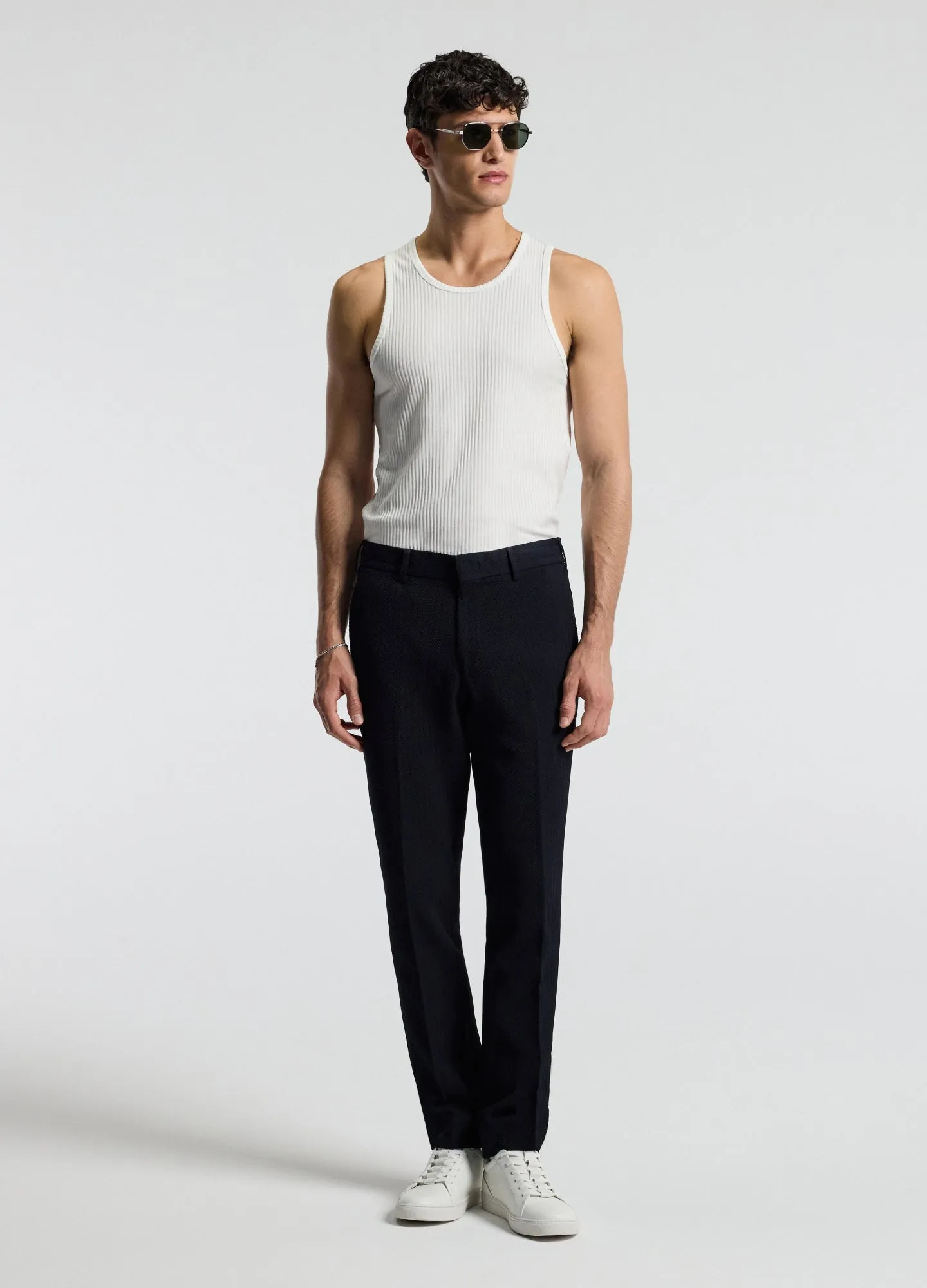 Herringbone Jacquard Pants Navy sold by Calibre product image thumbnail 2