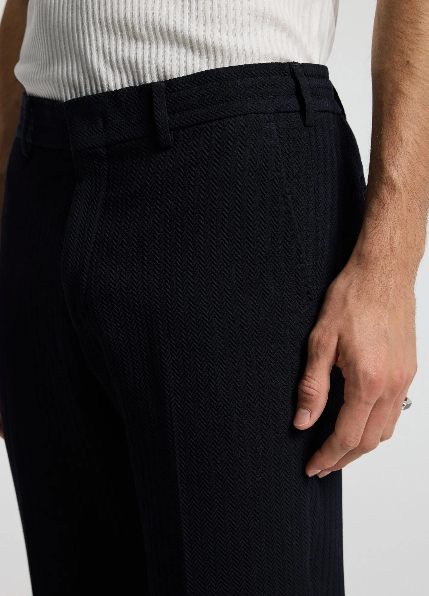 Herringbone Jacquard Pants Navy sold by Calibre product image thumbnail 4