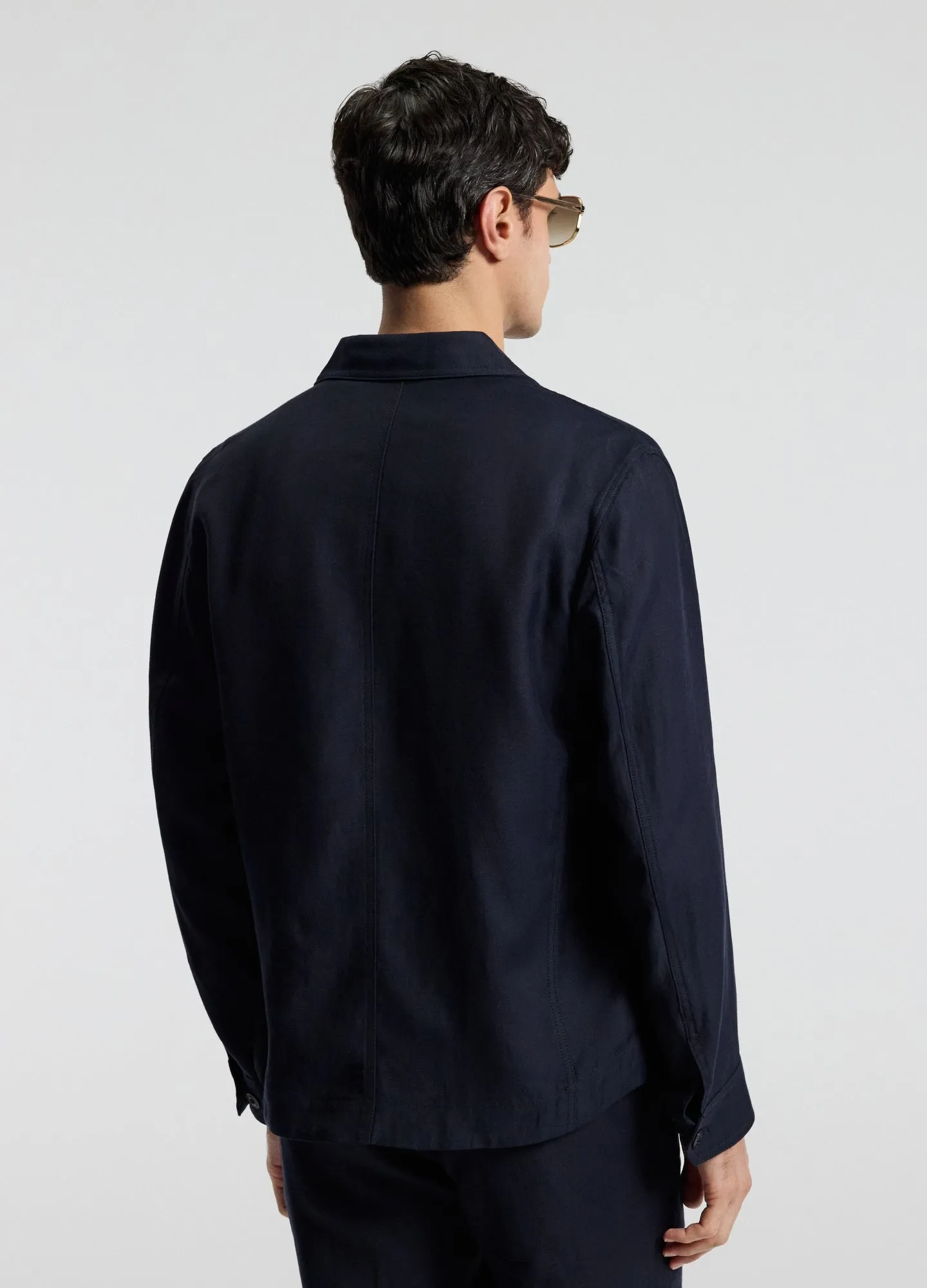 Linen Blend Shirt Jacket Navy sold by Calibre product image thumbnail 5