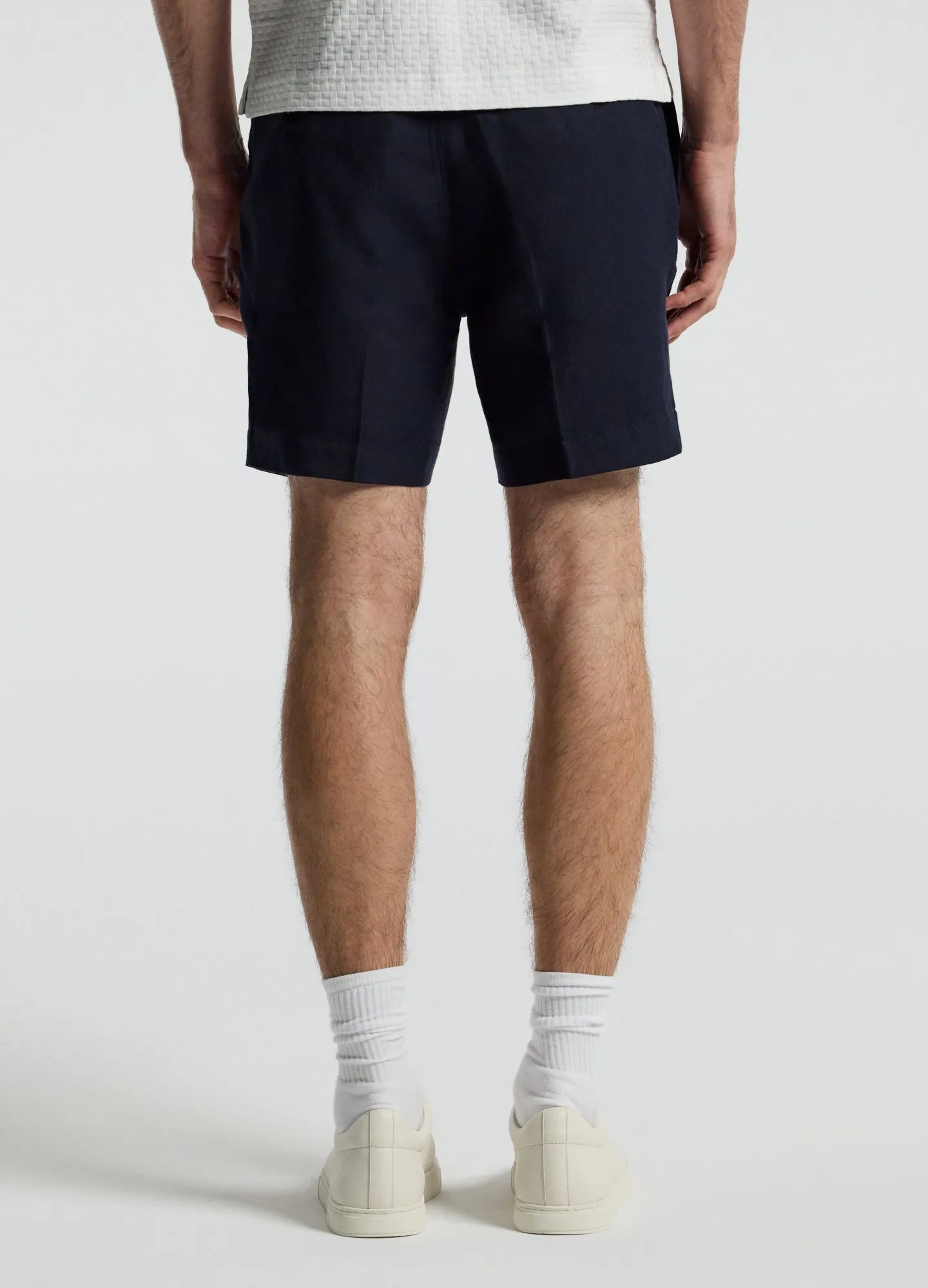 Linen Blend Shorts Navy sold by Calibre product image thumbnail 5