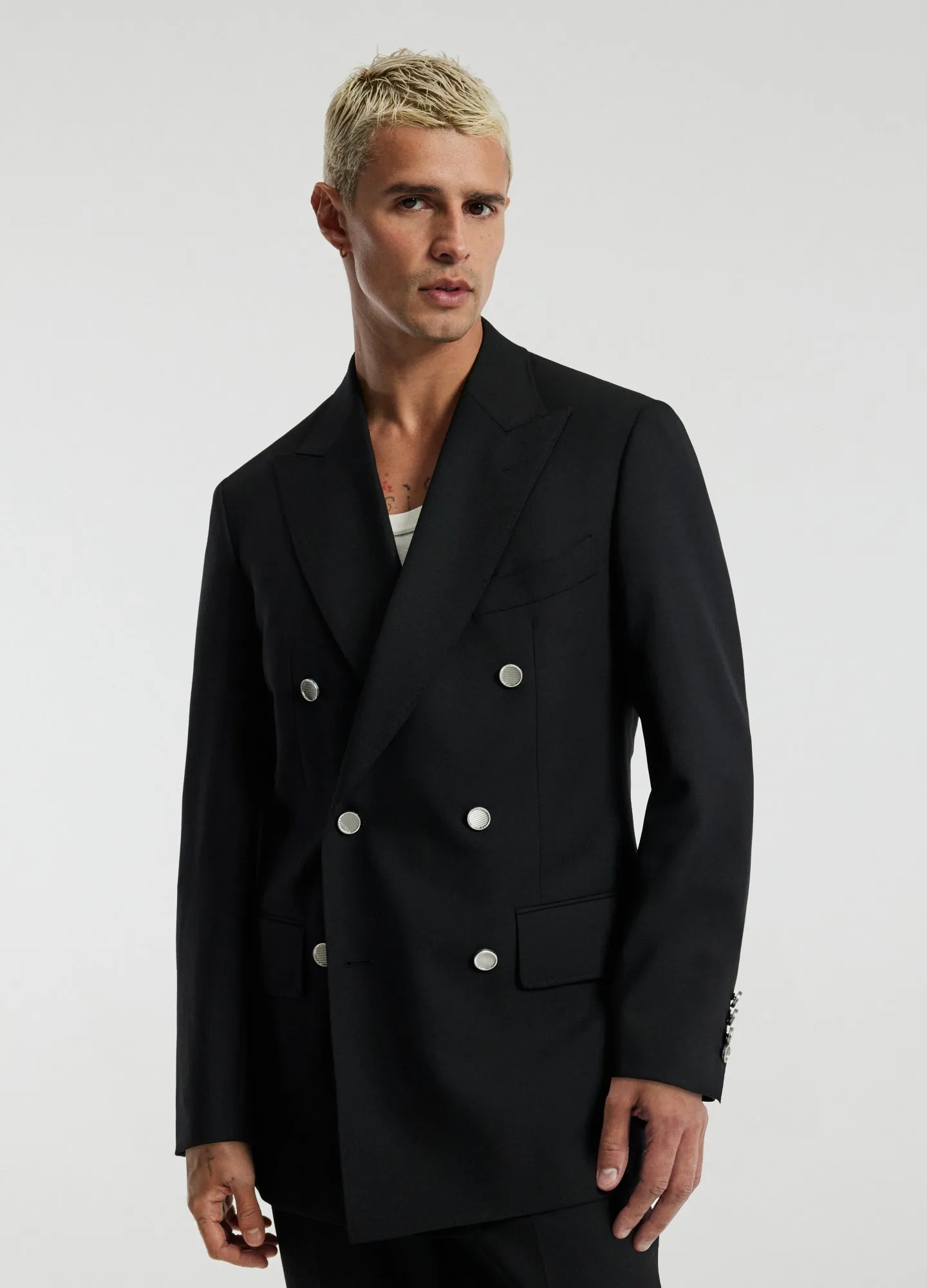 Wool Double-Breasted Blazer Black sold by Calibre product image thumbnail 3
