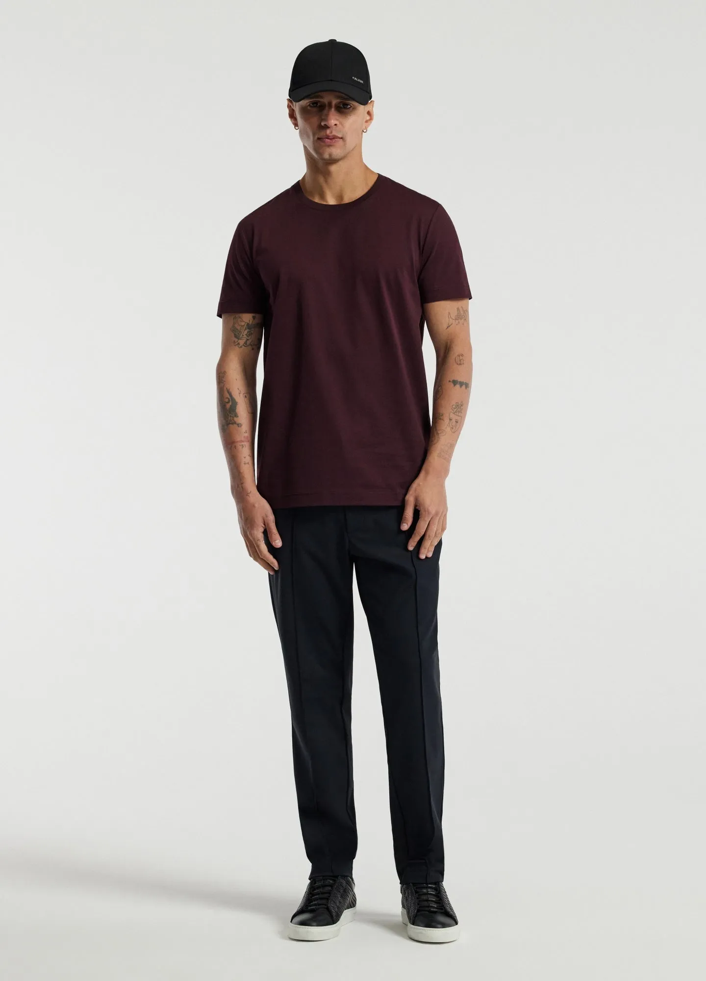 Mercerised Crew Neck T-shirt Cherry Red sold by Calibre product image thumbnail 2