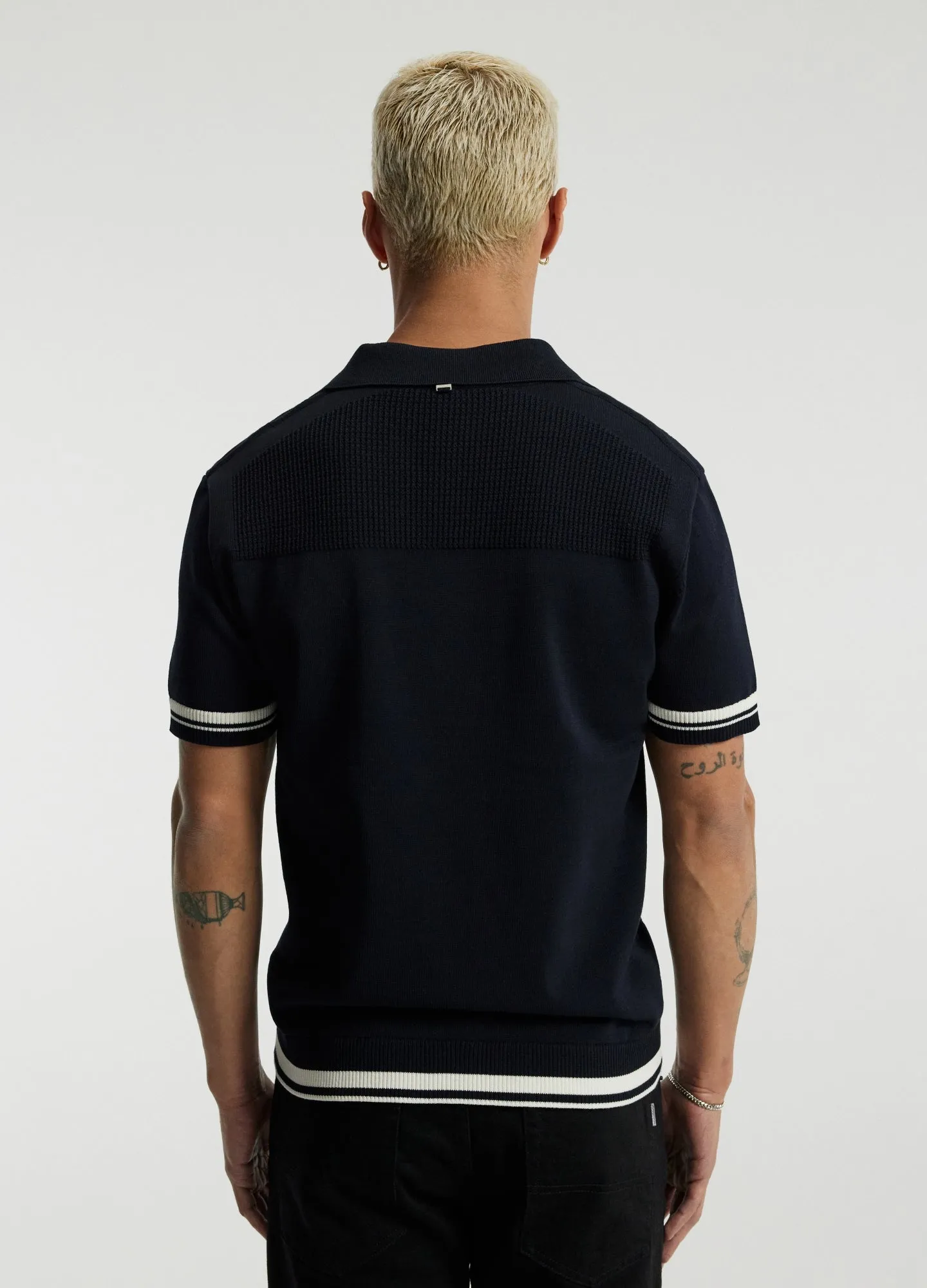 Textured Knit Polo Navy sold by Calibre product image thumbnail 5
