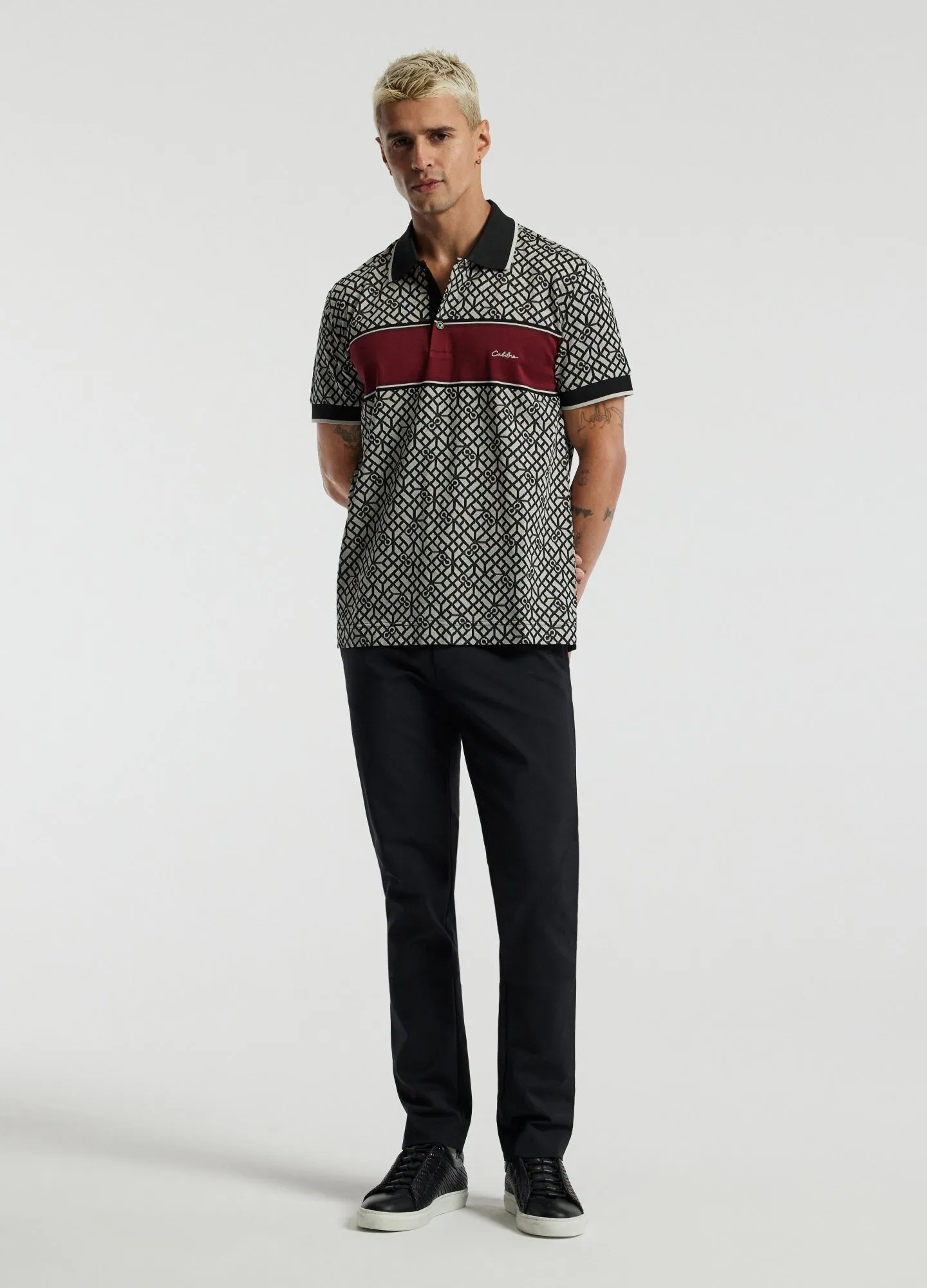 Chest Panel Jacquard Polo Wine sold by Calibre product image thumbnail 2