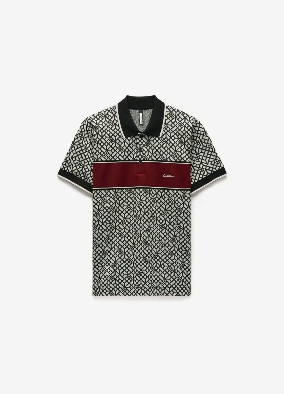 Chest Panel Jacquard Polo Wine sold by Calibre