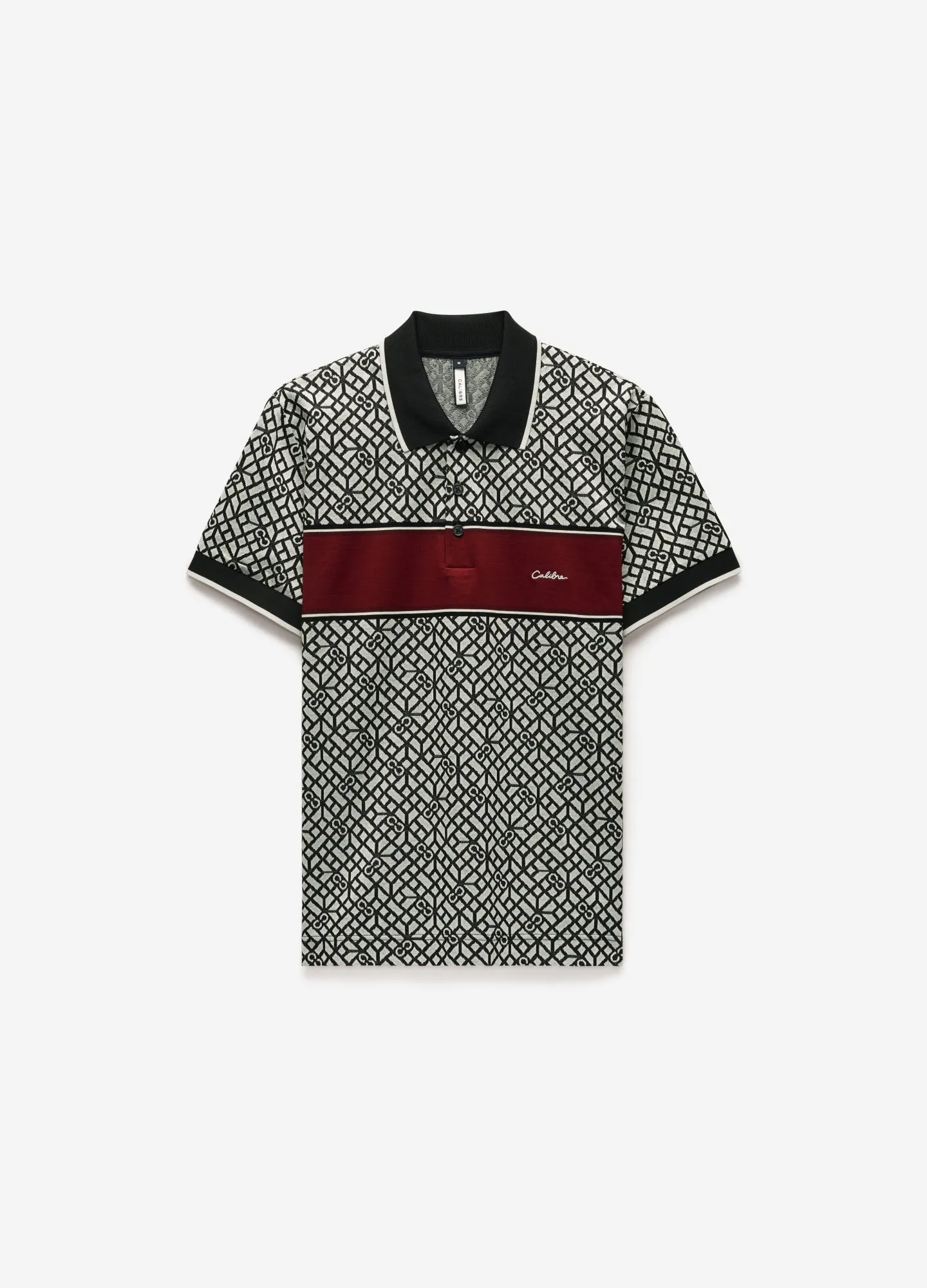 Chest Panel Jacquard Polo Wine sold by Calibre
