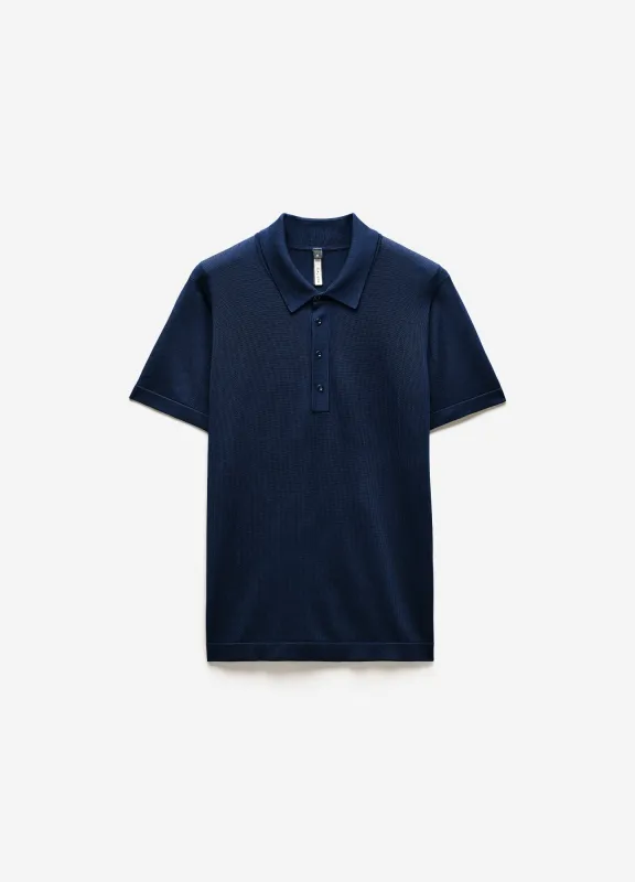 Shiny Rayon Polo Navy sold by Calibre