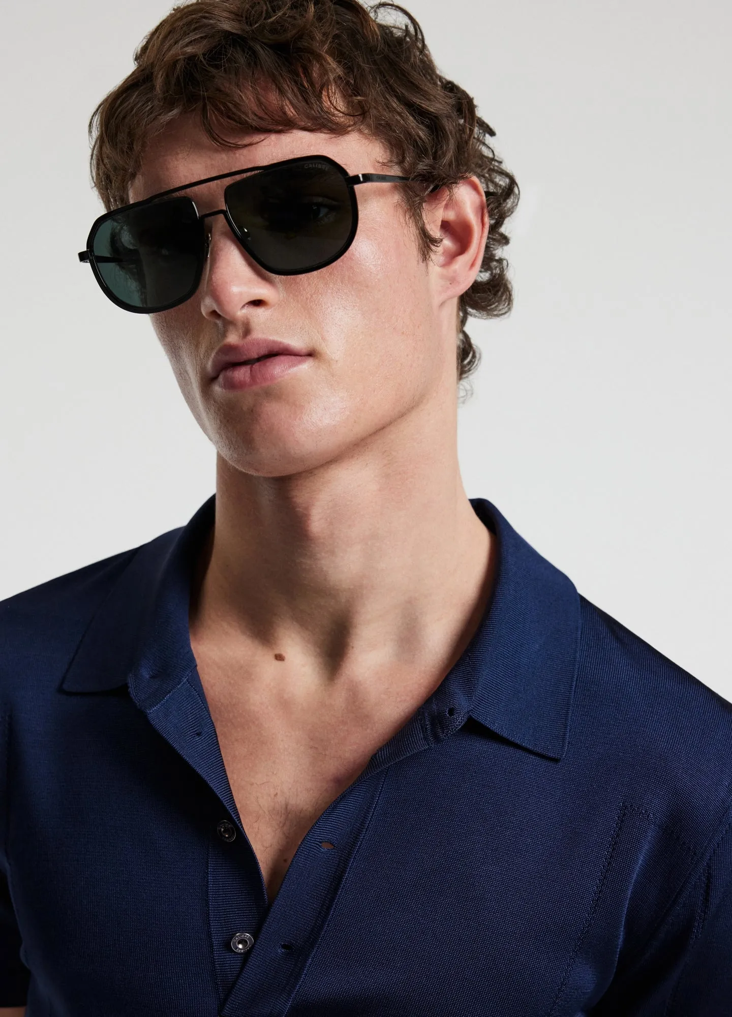 Shiny Rayon Polo Navy sold by Calibre product image thumbnail 4