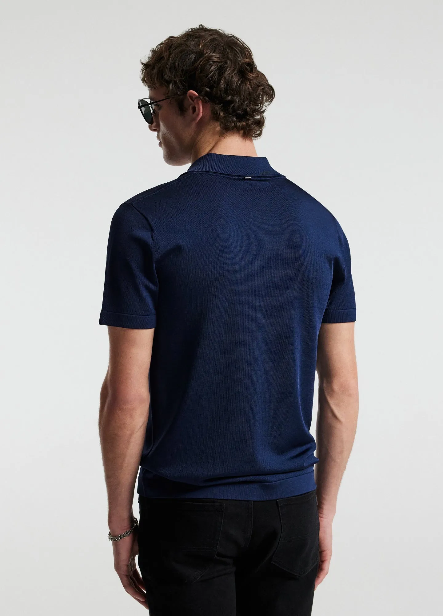Shiny Rayon Polo Navy sold by Calibre product image thumbnail 5