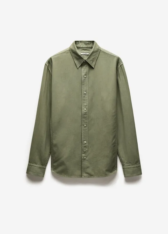 Washed Cotton Lyocell Shirt Sage sold by Calibre