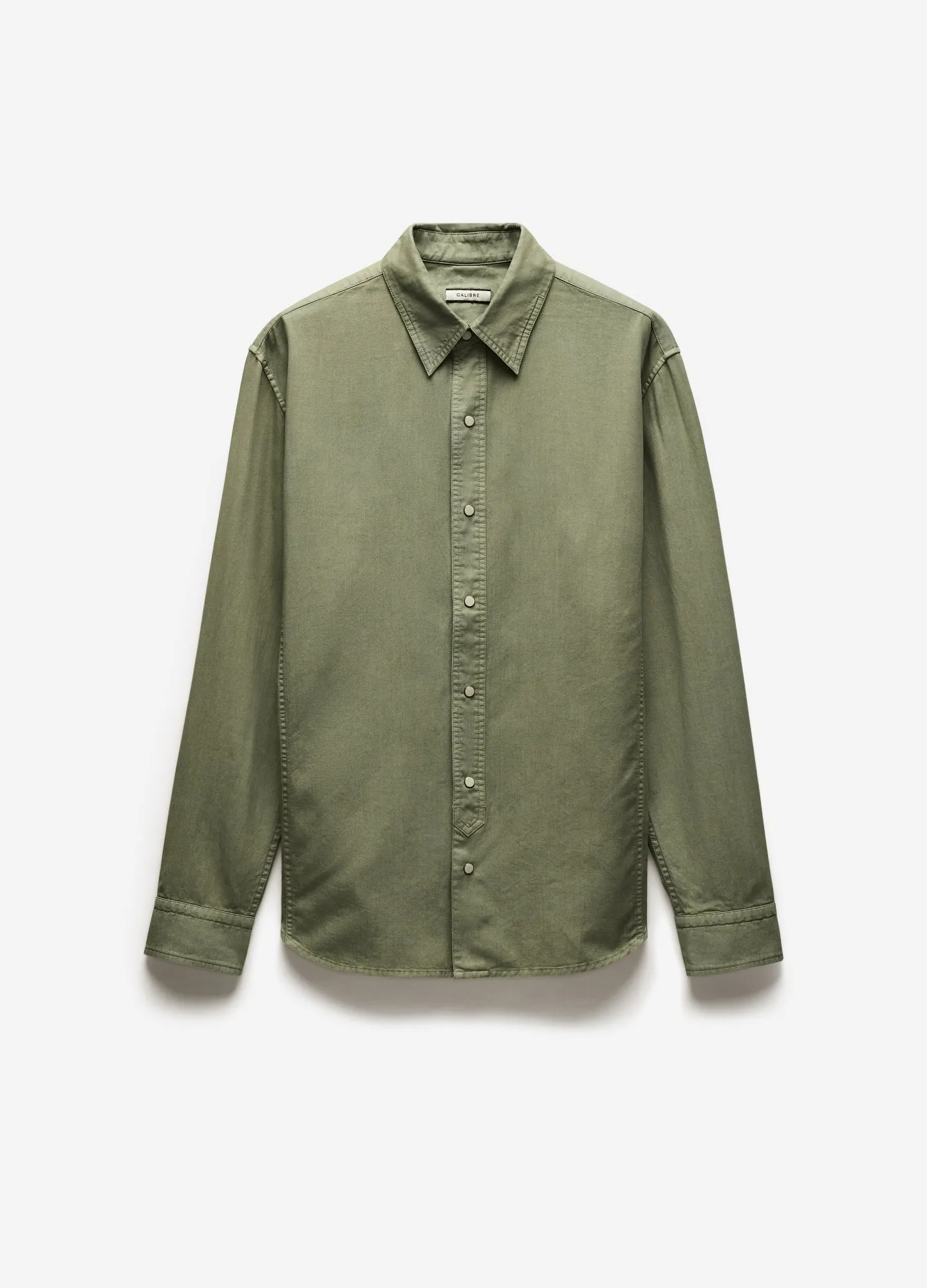 Washed Cotton Lyocell Shirt Sage sold by Calibre