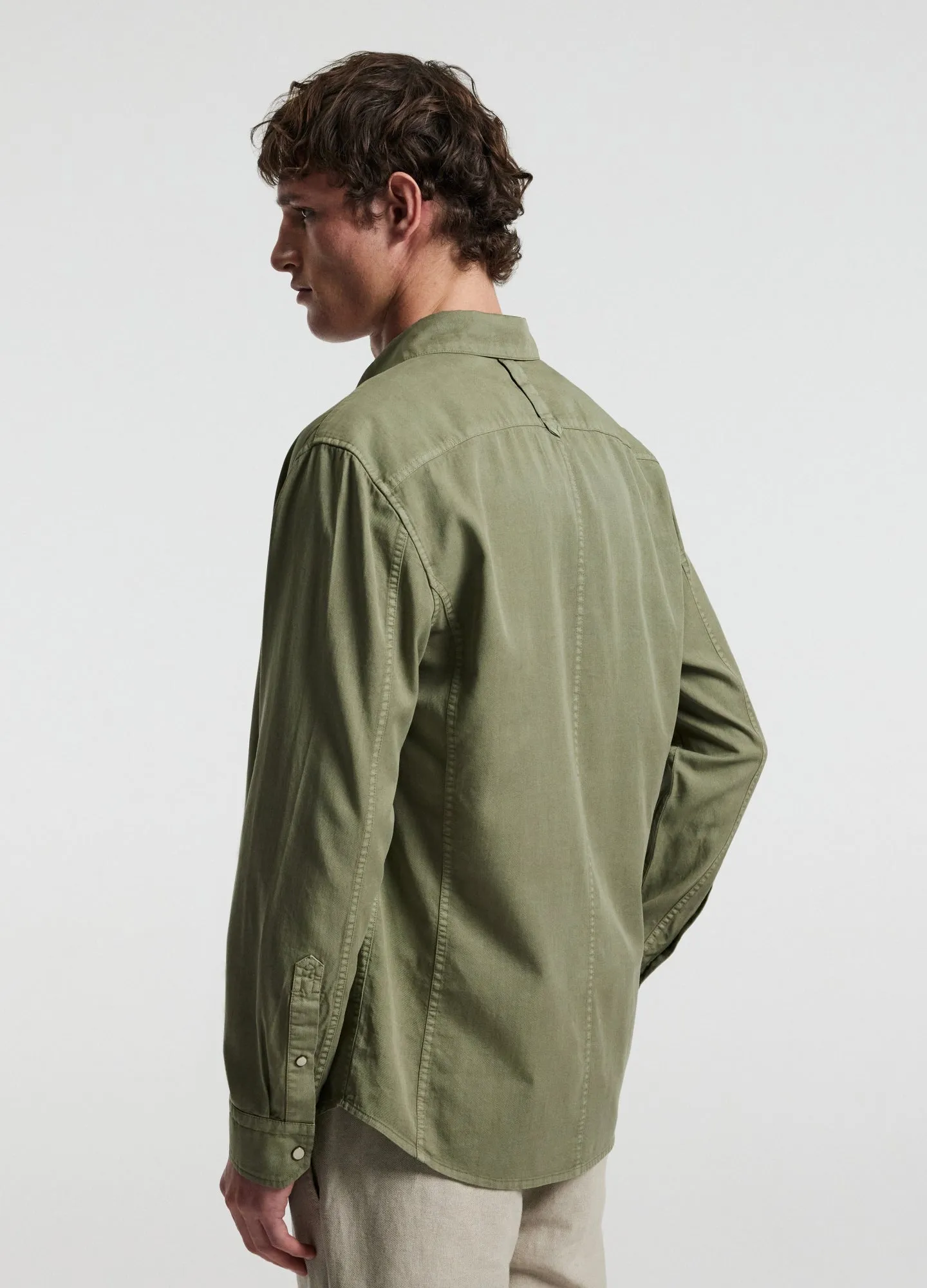 Washed Cotton Lyocell Shirt Sage sold by Calibre product image thumbnail 5