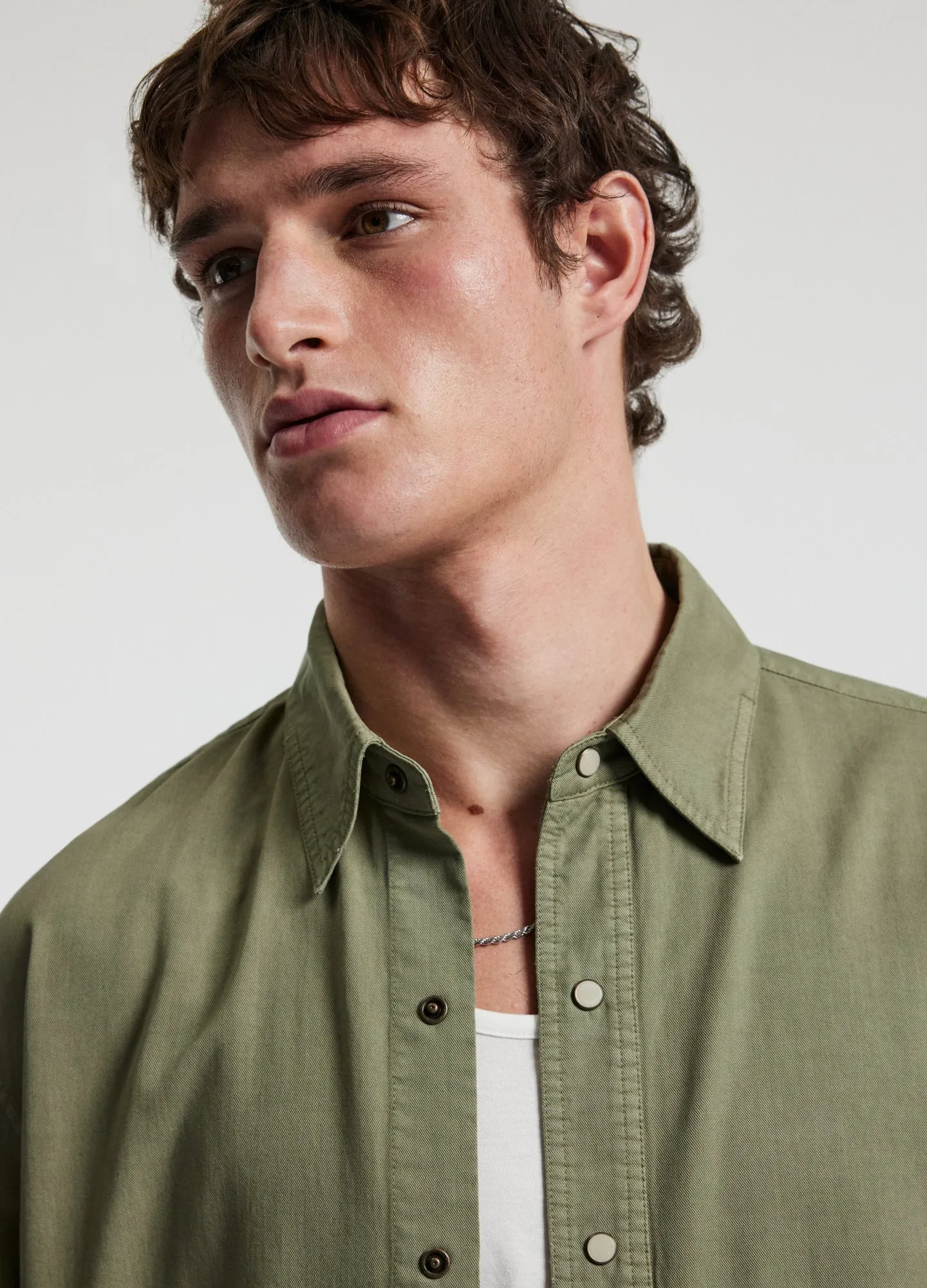 Washed Cotton Lyocell Shirt Sage sold by Calibre product image thumbnail 4