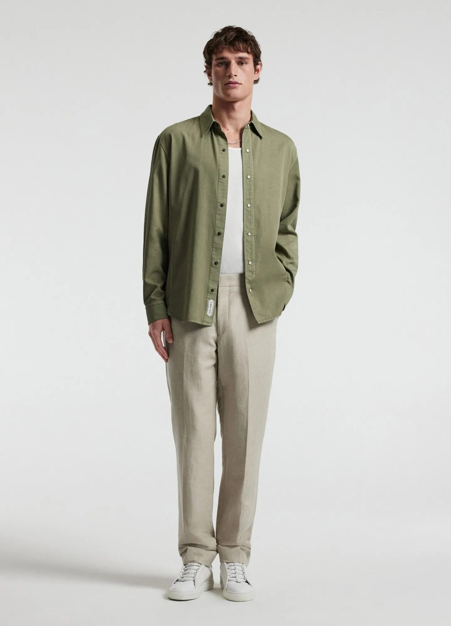 Washed Cotton Lyocell Shirt Sage sold by Calibre product image thumbnail 2