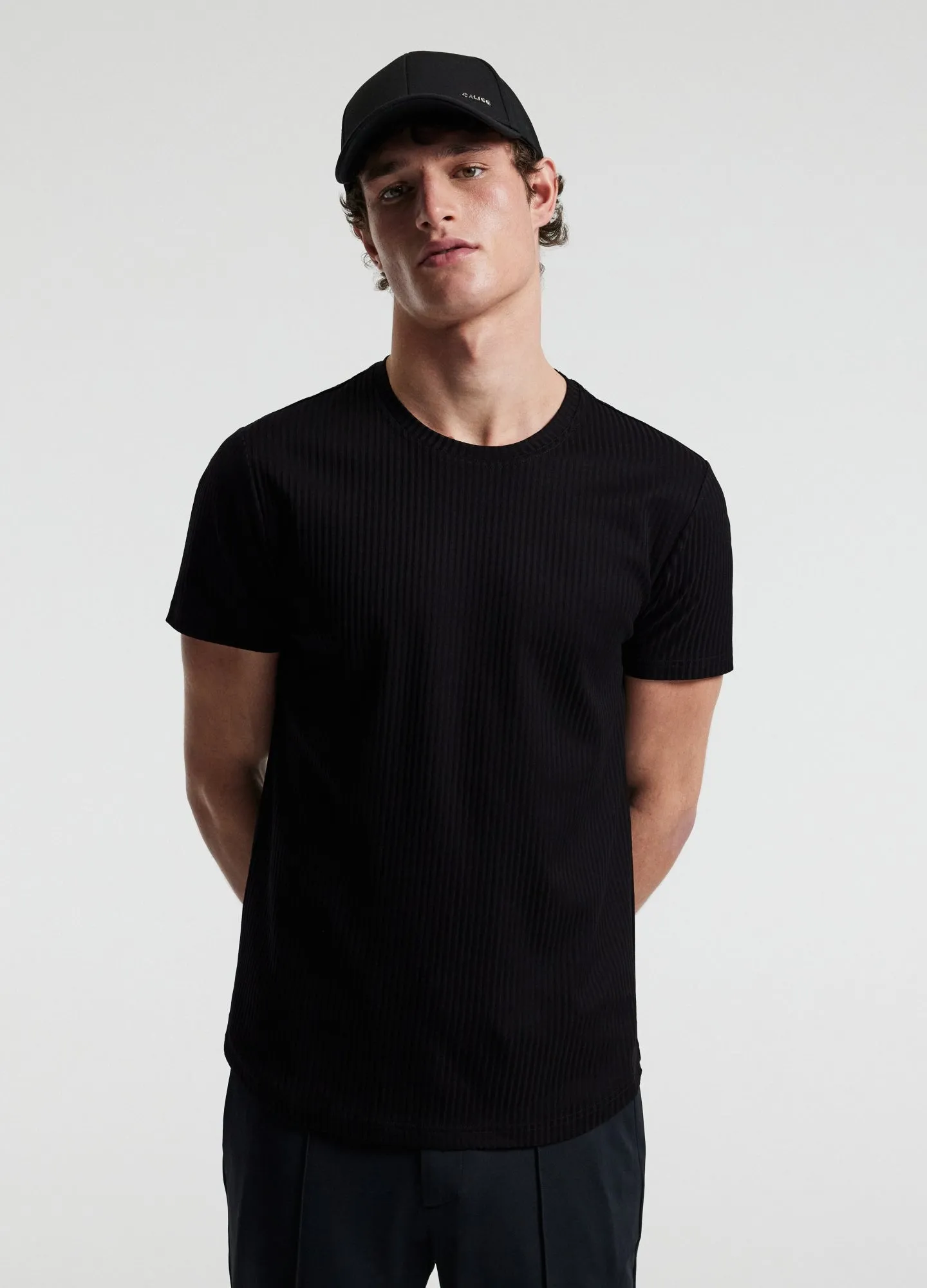 Ribbed T-Shirt Black sold by Calibre product image thumbnail 4