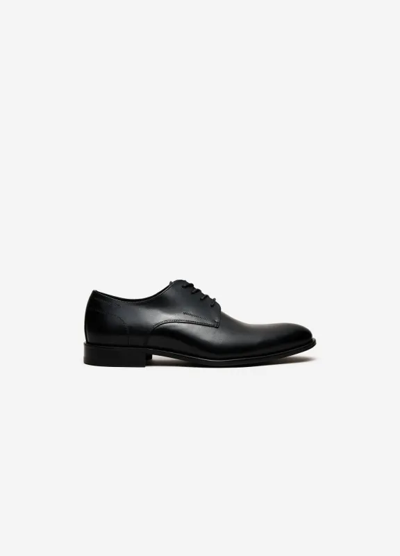 Black Leather Derby Black sold by Calibre