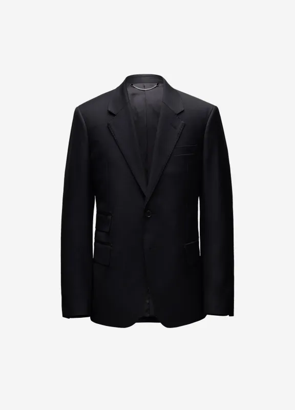 Wool Suit Jacket Black sold by Calibre