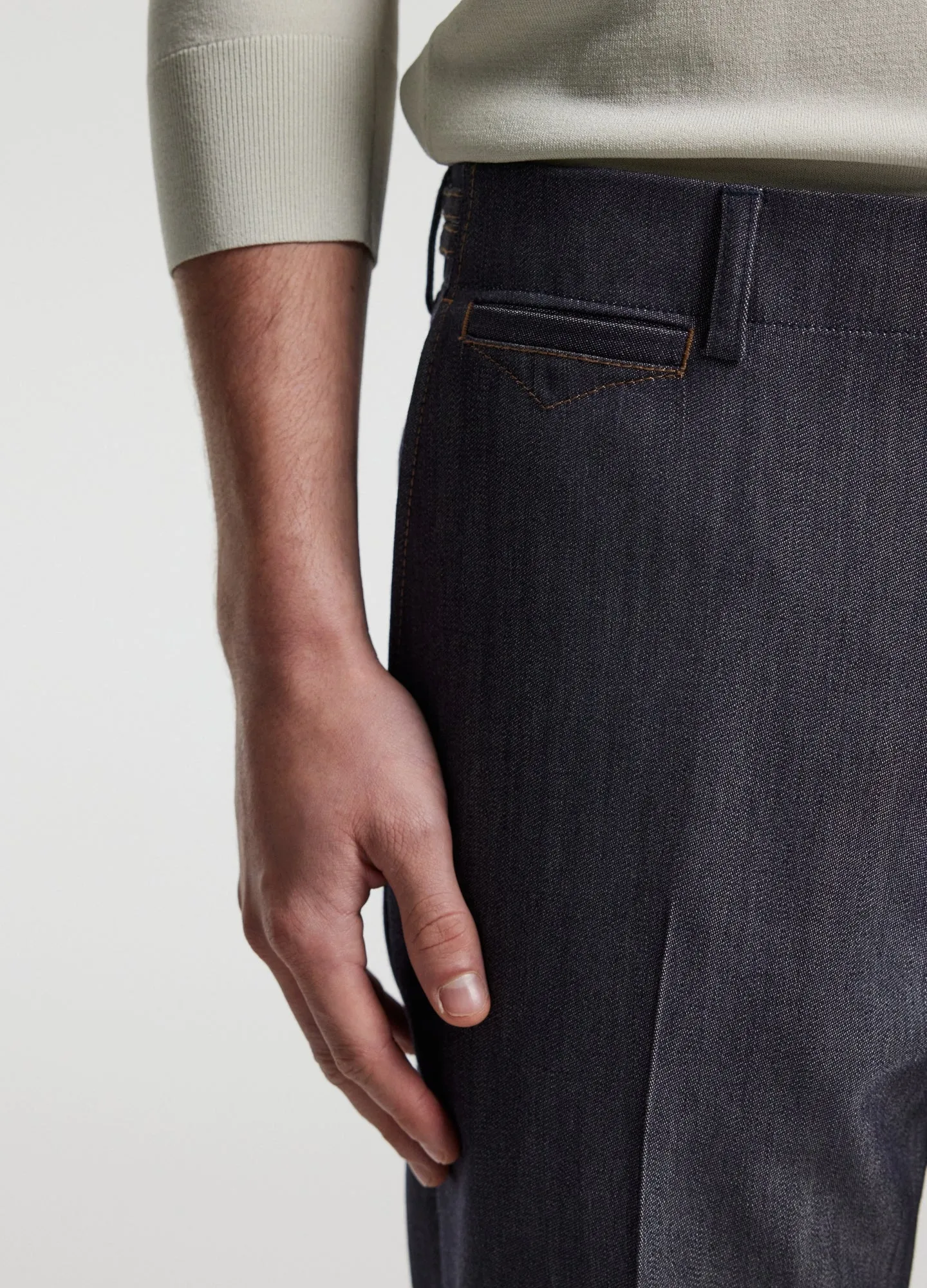 Wool Denim Suit Pants Navy sold by Calibre product image thumbnail 4