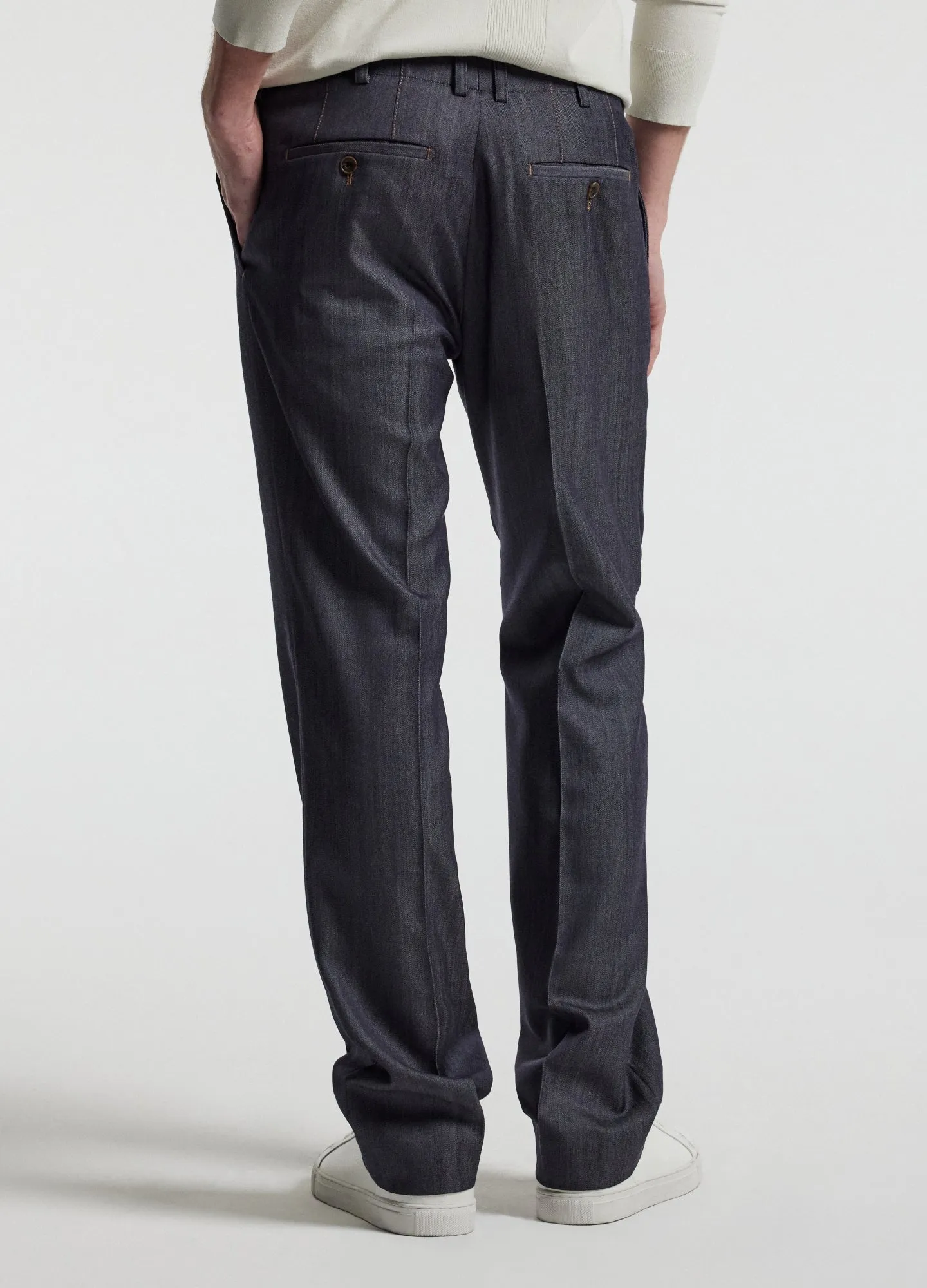 Wool Denim Suit Pants Navy sold by Calibre product image thumbnail 5