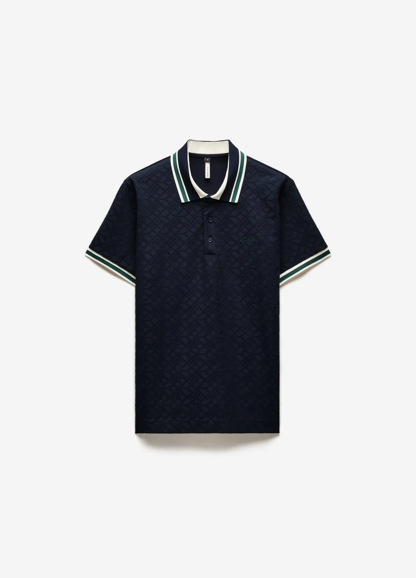 Striped Trim Monogram Polo Navy sold by Calibre