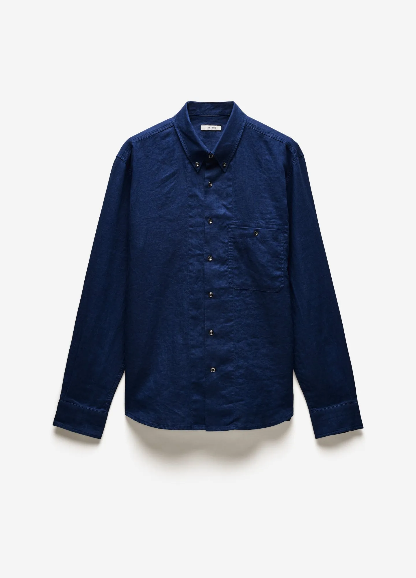 Washed Linen Shirt Royal Blue sold by Calibre